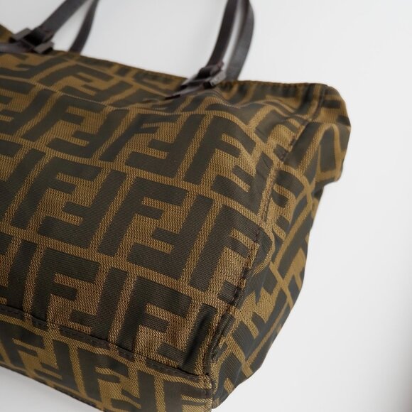 Authentic Preowned Vintage Fendi Brown Zucca Canvas Handbag - Picture 5 of 16